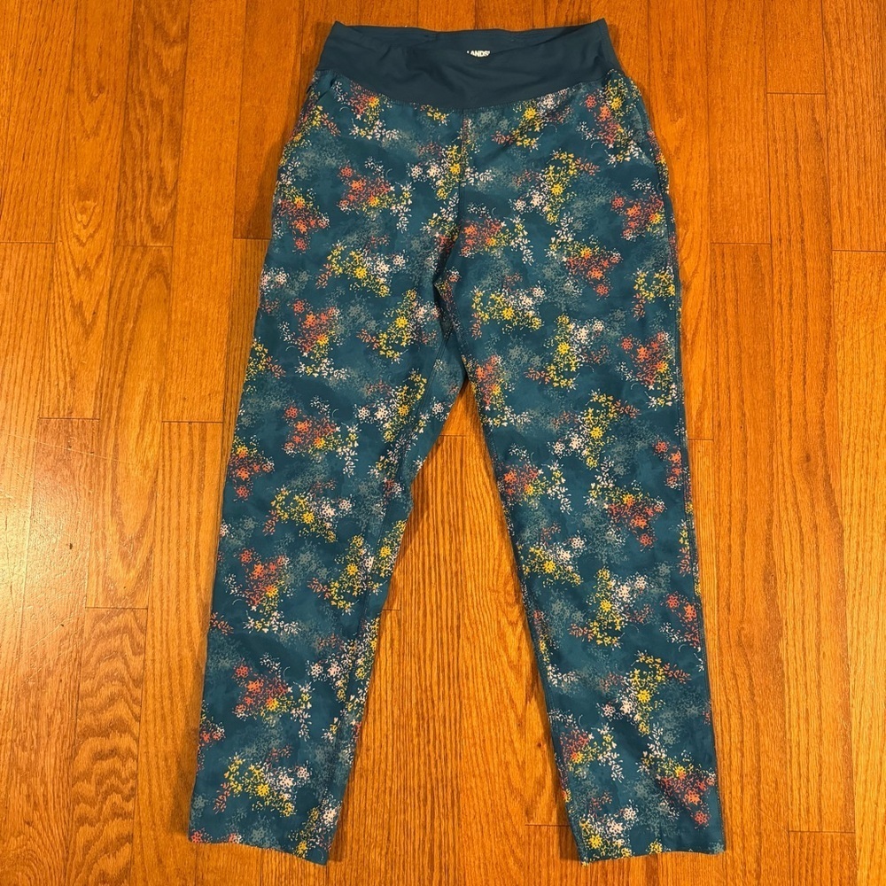 Lands' End Women's Repreve Active Yoga Pants Tie Dye Size S